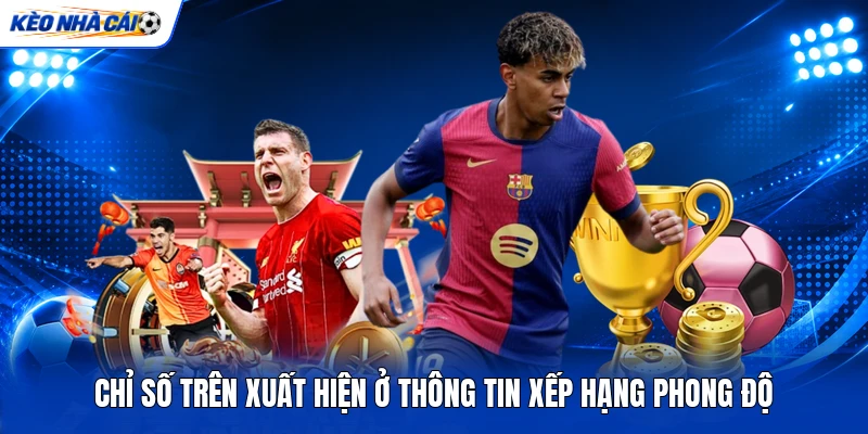 Chỉ số trên xuất hiện ở thông tin xếp hạng phong độ Chỉ số trên xuất hiện ở thông tin xếp hạng phong độ